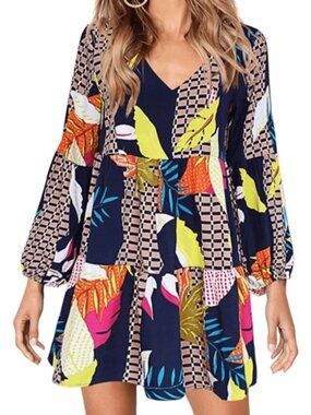 AMORETU BOLD ABSTRACT DRESS XL